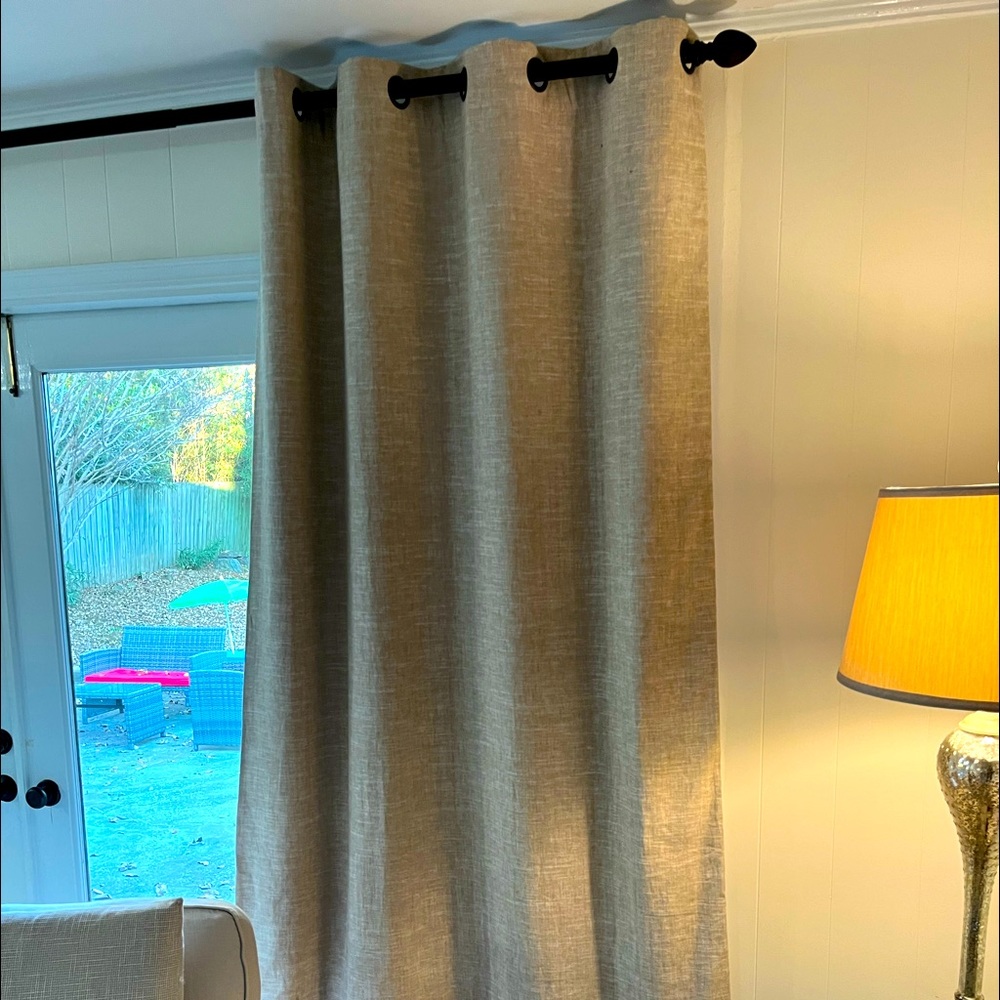 Two pottery barn linen panels 50 x 96”